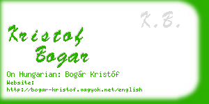 kristof bogar business card