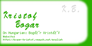 kristof bogar business card